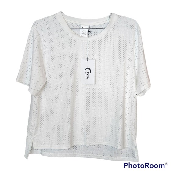NWT ZYIA Active White Vertical Chill T RC Woman’s Lightweight Shirt Size XL - Picture 4 of 7